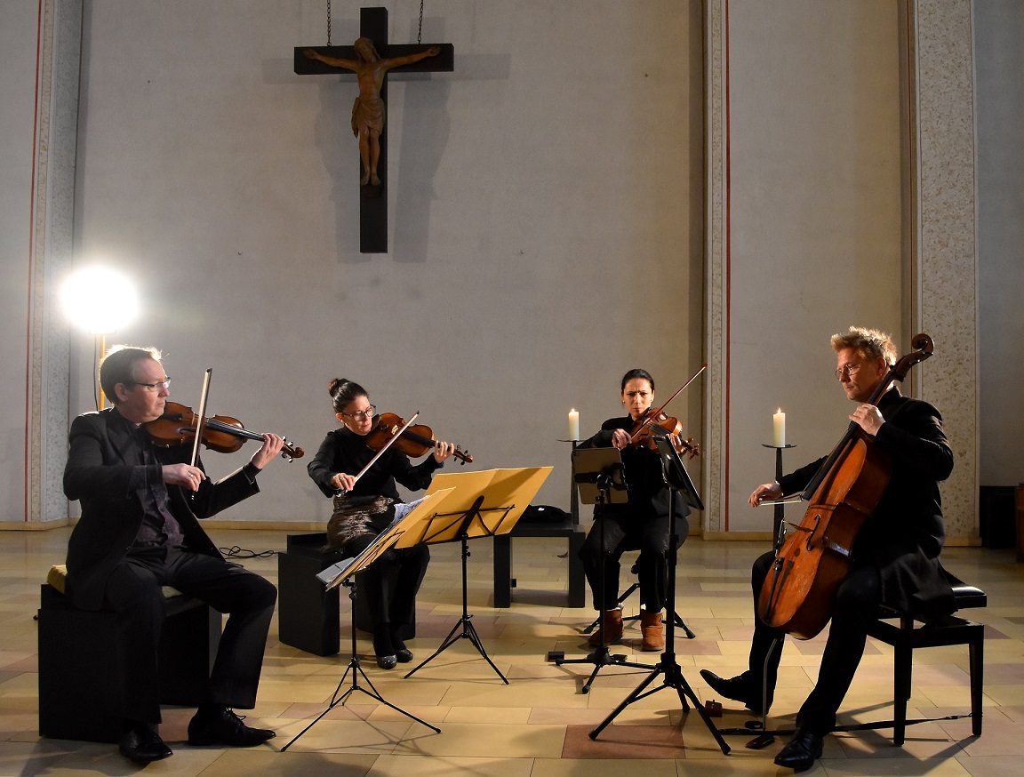 Gleich zwei Mai-Konzerte spielt das renommierte „Minguet-Quartett“ in Mechernich-Strempt. Das Erste am Montag, 2. Mai, das Zweite am Mittwoch, 25. Mai, jeweils um 19 Uhr in der Kirche „St. Rochus“. (c) Archivfoto: Manfred Lang/pp/Agentur ProfiPress