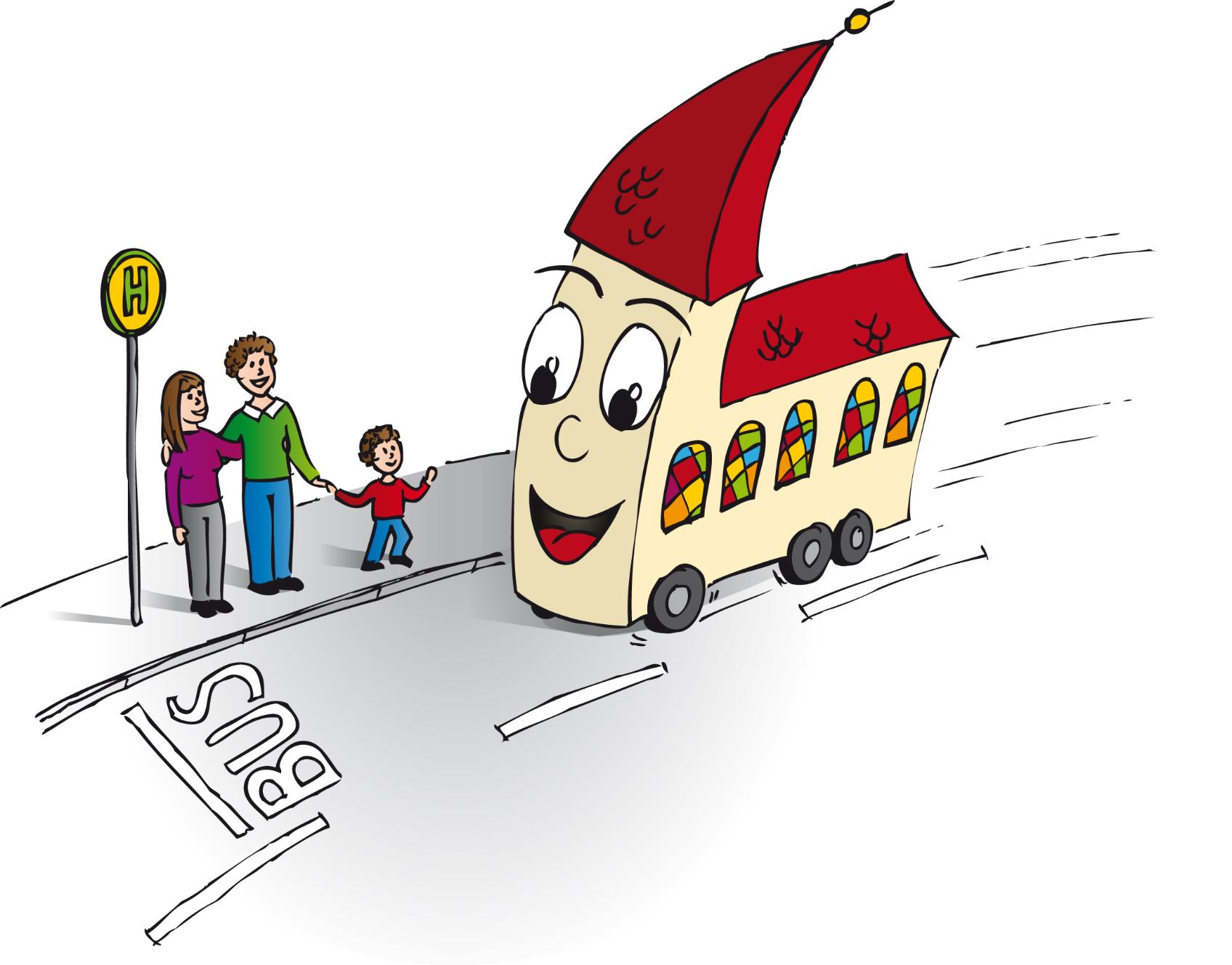 Bus Grafik (c) Bild: Sarah Frank, Pfarrbriefservice.de