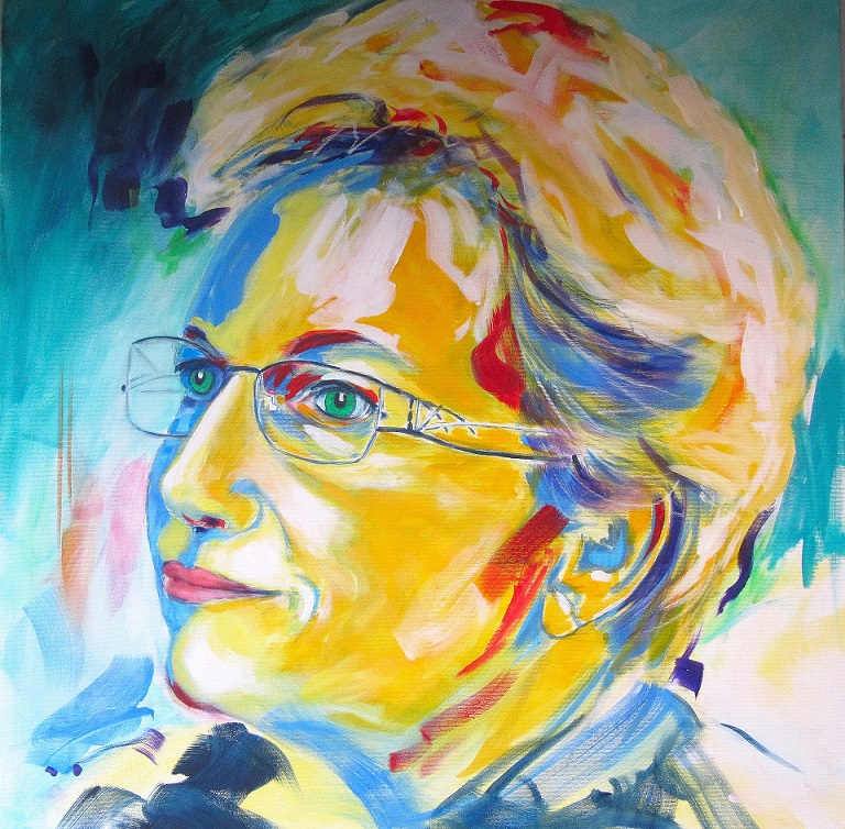 Dieses Portrait Chantal Gougouzians malte der Mechernicher Künstler Tom Krey anlässlich des 50jährigen Partnerschaftsjubiläums 2017. (c) Privat: pp/Agentur ProfiPress