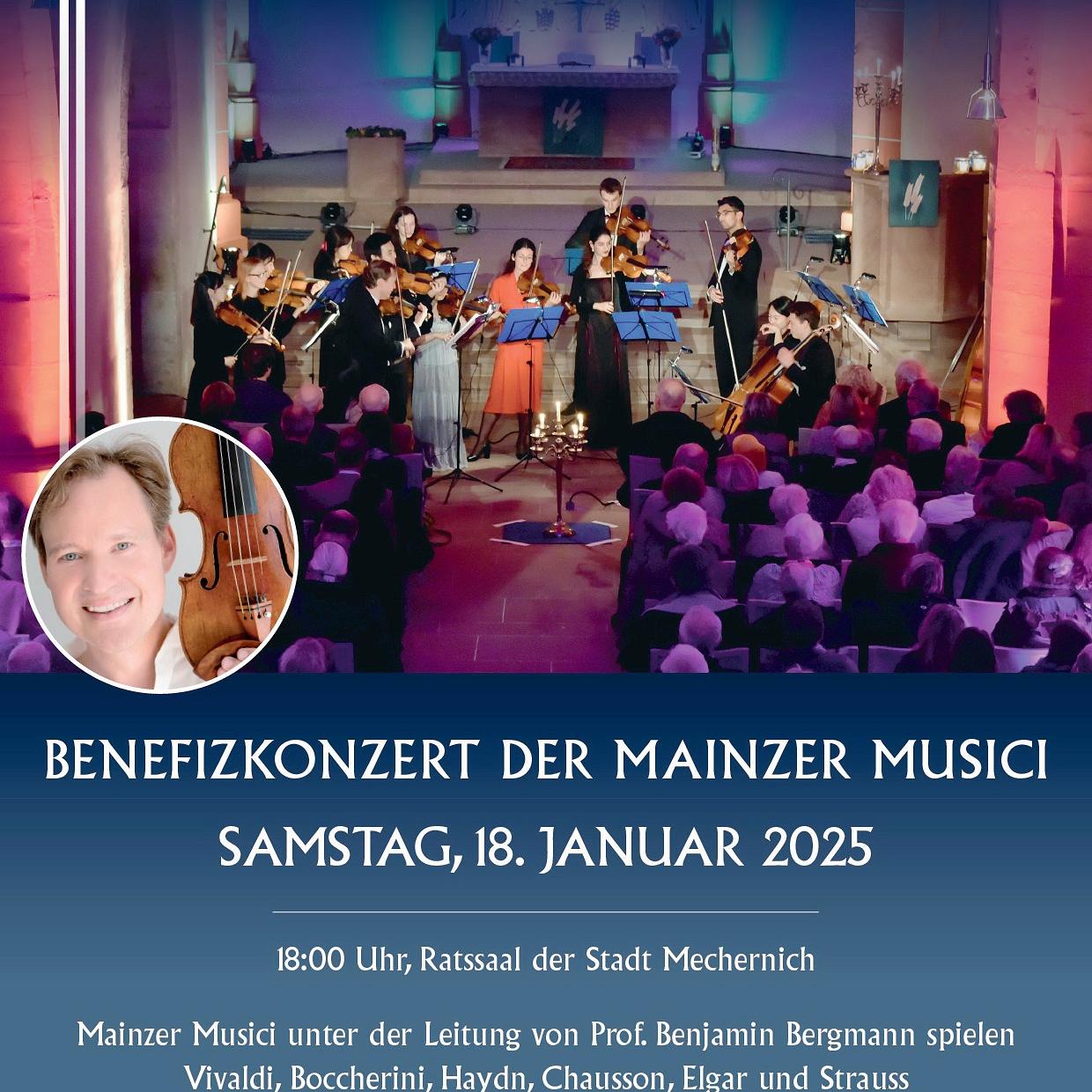 Mit Plakaten und Flyern bewirbt die Communio das Benefizgastspiel der „Mainzer Musici“ am Samstag, 18. Januar, ab 18 Uhr im Mechernich Ratssaal.