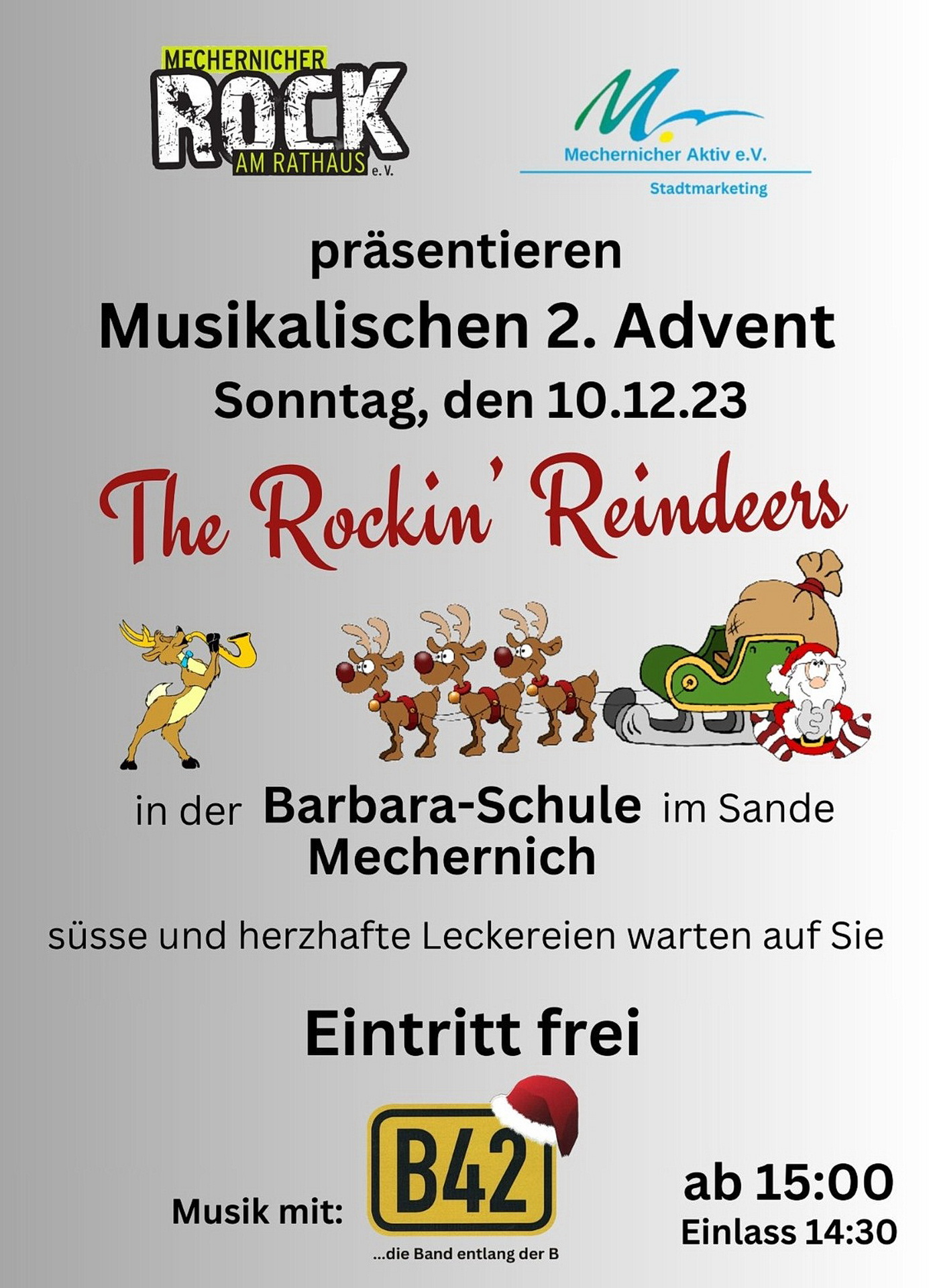 Mit diesem Plakat werben zurzeit „Mechernich Aktiv“ und „Rock am Rathaus e.V.“ für ihre gemeinsames Adventrockkonzert am 10. Dezember in der Aula der Barbarschule im Sande. (c) Repro: Michael Sander/pp/Agentur ProfiPress