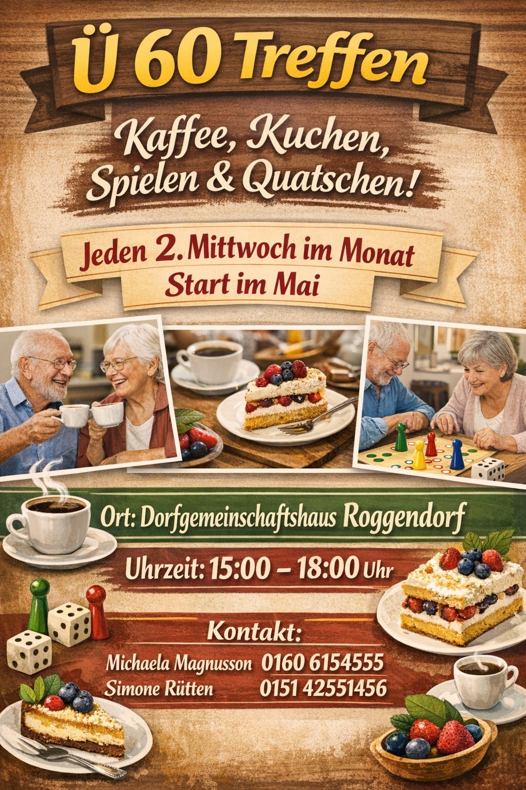 „Gemeinsam statt einsam“, heißt es ab sofort jeden zweiten Mittwoch im Dorfgemeinschaftshaus in Roggendorf. (c) Grafik: Dorfgemeinschaft Roggendorf/pp/Agentur ProfiPress