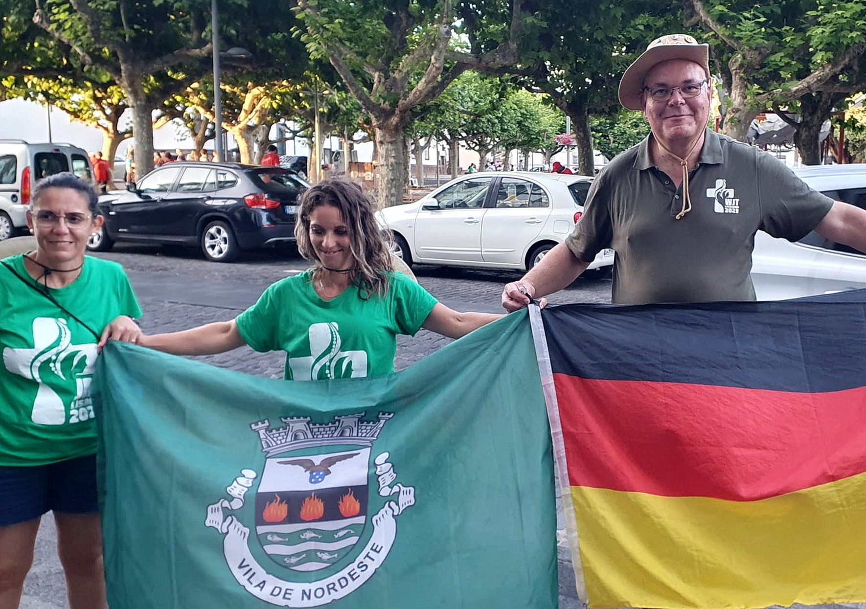 Internationale Flaggenparade 2023 in Portugal unter Beteiligung des Leitenden Pfarrers Erik Pühringer. (c) Foto: GdG St. Barbara Mechernich/pp/Agentur ProfiPress