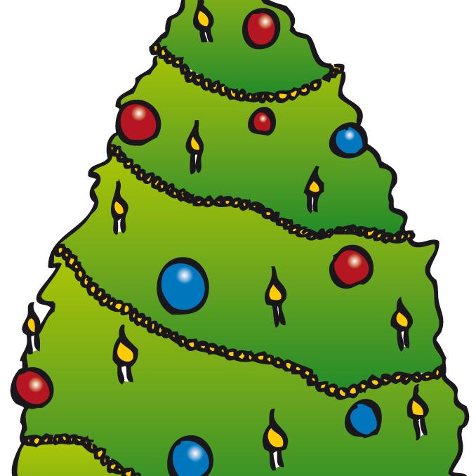 Weihnachtsbaum Grafik bunt